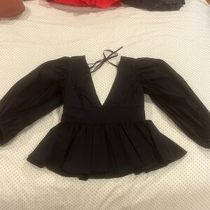STAUD Luna peplum blouse